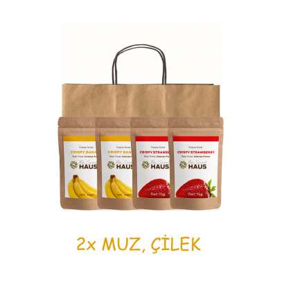 The Snack Haus Freeze Dried 4'lü Paket Muz - Çilek