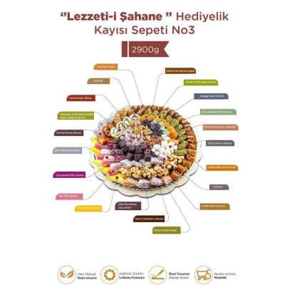 "Lezzet-İ Şahane" Hediyelik Kayısı Kuru Meyve Sepeti No 3 - 2,9 KG